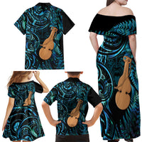 Kotiate New Zealand Family Matching Off Shoulder Maxi Dress and Hawaiian Shirt Maori Weapon Paua Shell Haka Fern LT14 - Polynesian Pride