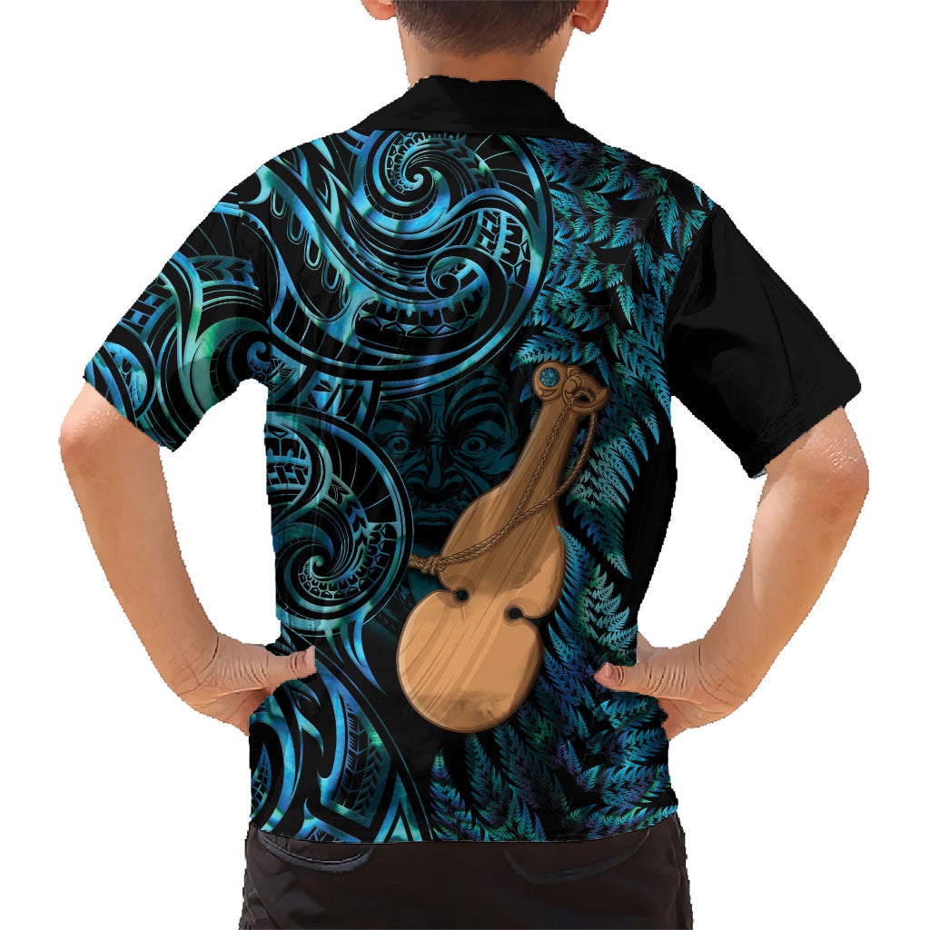 Kotiate New Zealand Family Matching Summer Maxi Dress and Hawaiian Shirt Maori Weapon Paua Shell Haka Fern LT14 - Polynesian Pride