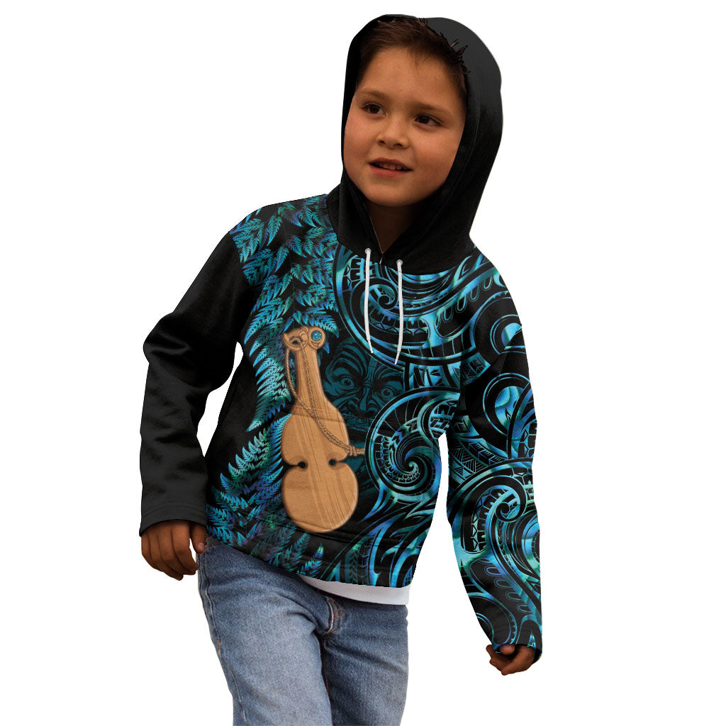 Kotiate New Zealand Kid Hoodie Maori Weapon Paua Shell Haka Fern LT14 - Polynesian Pride