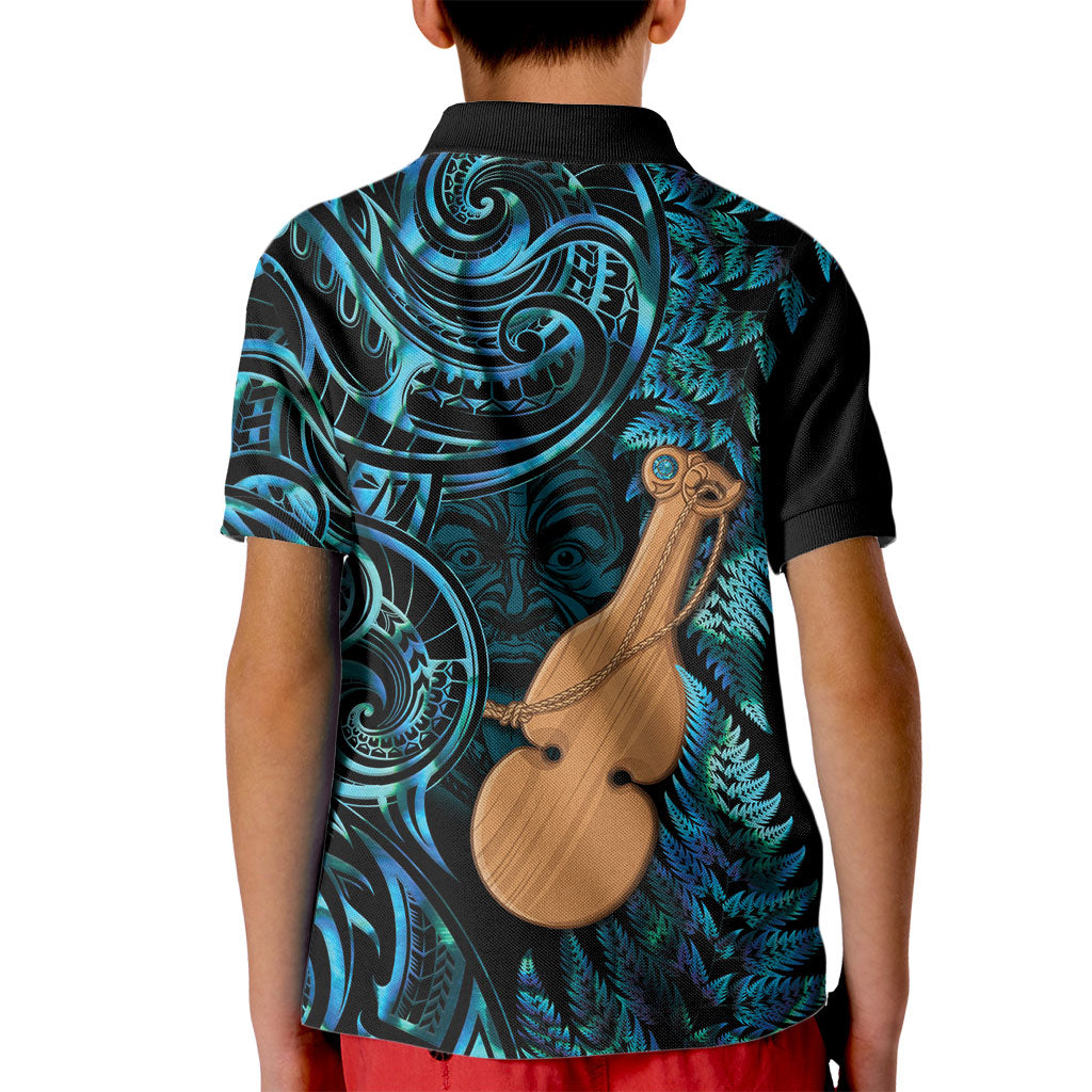 Kotiate New Zealand Kid Polo Shirt Maori Weapon Paua Shell Haka Fern LT14 - Polynesian Pride