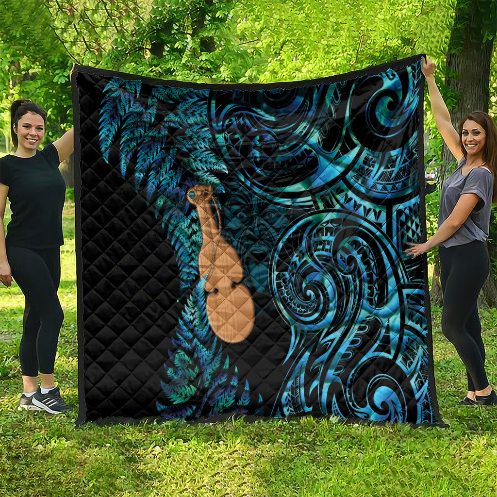 Kotiate New Zealand Quilt Maori Weapon Paua Shell Haka Fern LT14 - Polynesian Pride