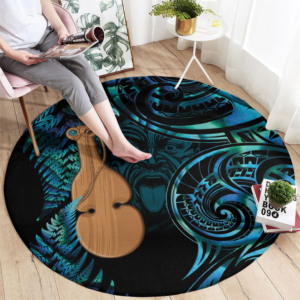 Kotiate New Zealand Round Carpet Maori Weapon Paua Shell Haka Fern LT14 - Polynesian Pride
