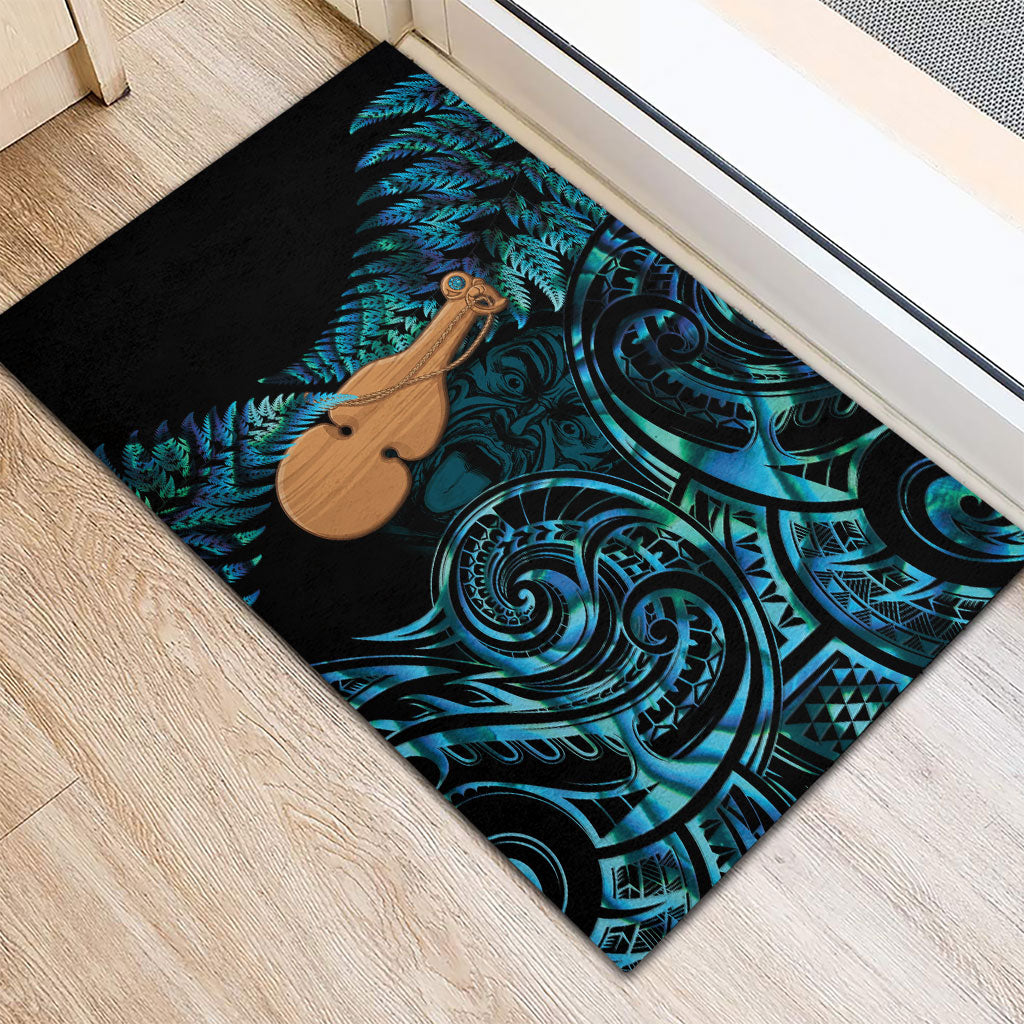 Kotiate New Zealand Rubber Doormat Maori Weapon Paua Shell Haka Fern LT14 - Polynesian Pride