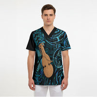 Kotiate New Zealand Scrub Top Maori Weapon Paua Shell Haka Fern LT14 - Polynesian Pride