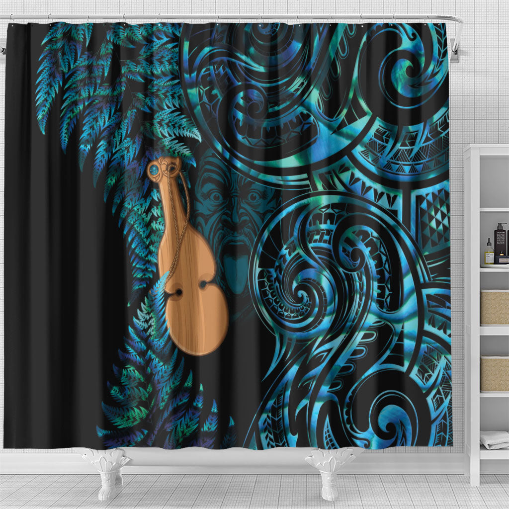 Kotiate New Zealand Shower Curtain Maori Weapon Paua Shell Haka Fern LT14 - Polynesian Pride