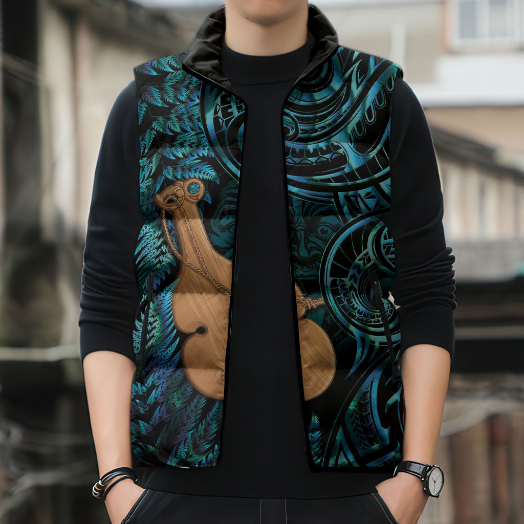 Kotiate New Zealand Sleeveless Puffer Jacket Maori Weapon Paua Shell Haka Fern LT14 - Polynesian Pride