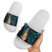 Kotiate New Zealand Slide Sandals Maori Weapon Paua Shell Haka Fern LT14 - Polynesian Pride