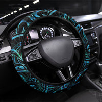Kotiate New Zealand Steering Wheel Cover Maori Weapon Paua Shell Haka Fern LT14 Universal Fit Turquoise - Polynesian Pride