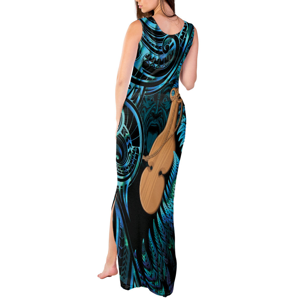Kotiate New Zealand Tank Maxi Dress Maori Weapon Paua Shell Haka Fern LT14 - Polynesian Pride
