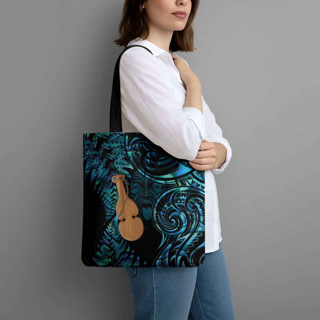 Kotiate New Zealand Tote Bag Maori Weapon Paua Shell Haka Fern LT14 - Polynesian Pride