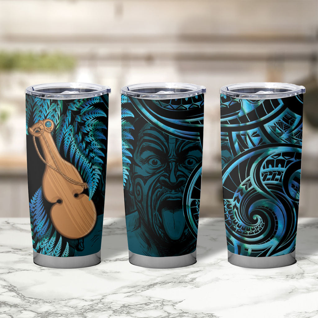 Kotiate New Zealand Tumbler Cup Maori Weapon Paua Shell Haka Fern LT14 - Polynesian Pride