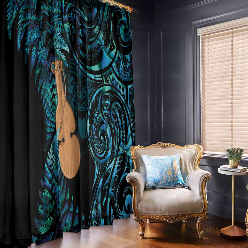 Kotiate New Zealand Window Curtain Maori Weapon Paua Shell Haka Fern LT14 - Polynesian Pride
