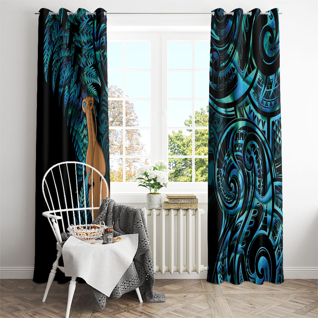 Kotiate New Zealand Window Curtain Maori Weapon Paua Shell Haka Fern LT14 - Polynesian Pride