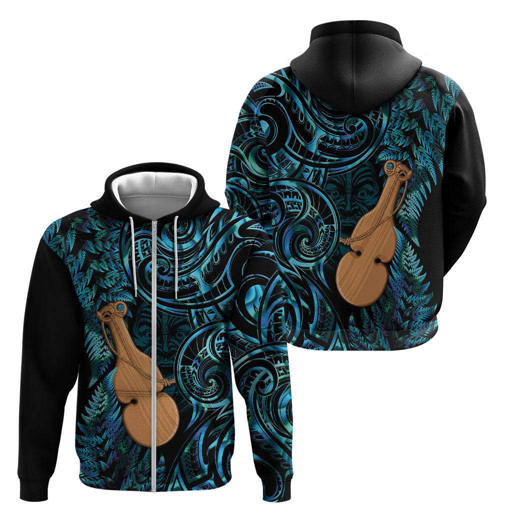 Kotiate New Zealand Zip Hoodie Maori Weapon Paua Shell Haka Fern LT14 - Polynesian Pride
