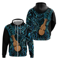Kotiate New Zealand Zip Hoodie Maori Weapon Paua Shell Haka Fern LT14 - Polynesian Pride