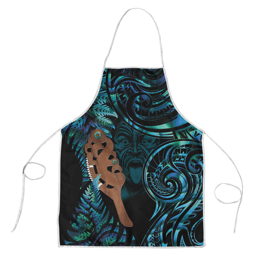 Maripi New Zealand Apron Maori Weapon Paua Shell Haka Fern LT14 Turquoise - Polynesian Pride