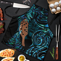 Maripi New Zealand Apron Maori Weapon Paua Shell Haka Fern LT14 Turquoise - Polynesian Pride
