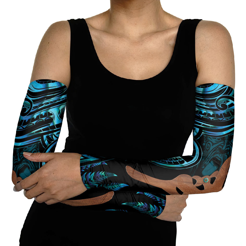Maripi New Zealand Arm Sleeves Maori Weapon Paua Shell Haka Fern LT14 - Polynesian Pride