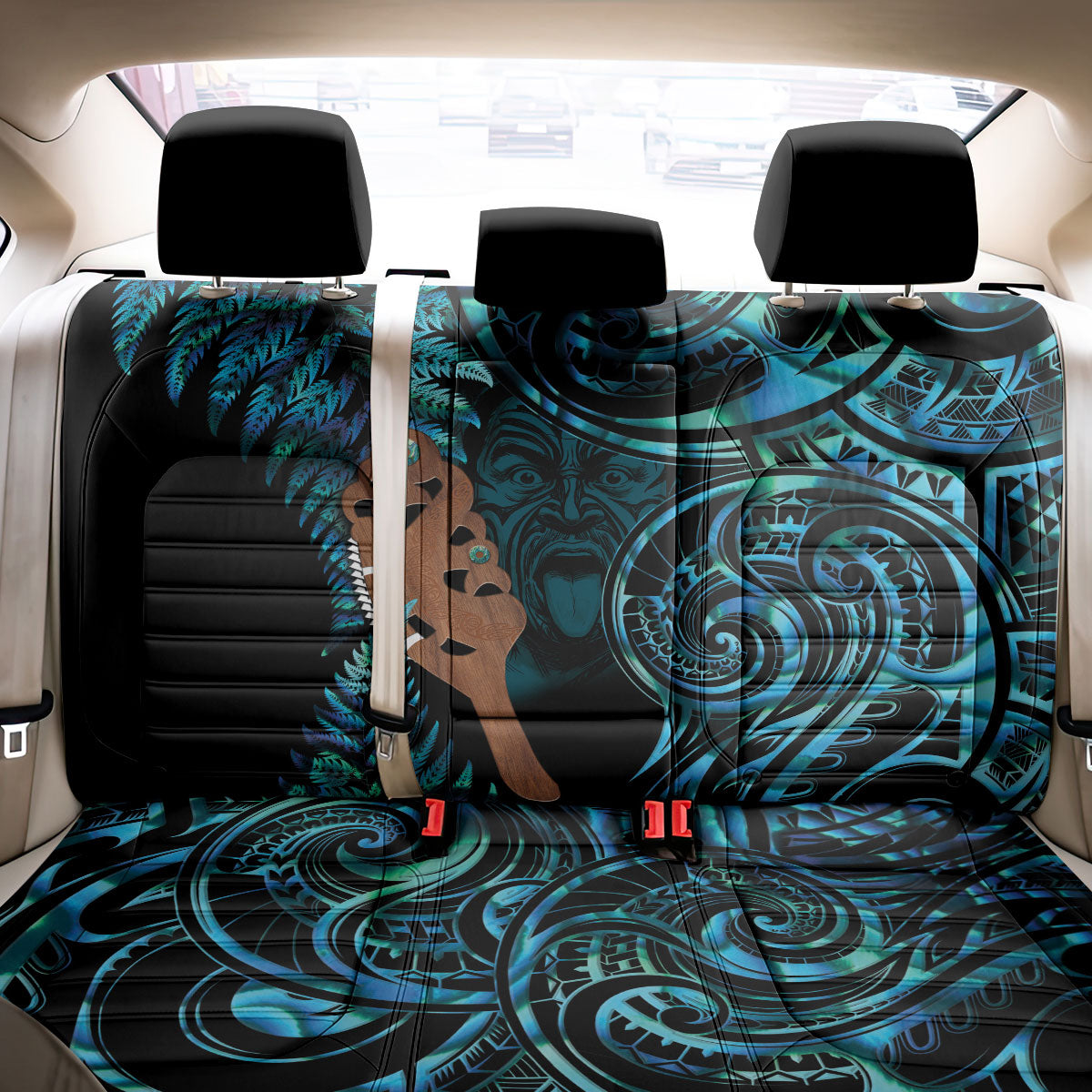 Maripi New Zealand Back Car Seat Cover Maori Weapon Paua Shell Haka Fern LT14 - Polynesian Pride