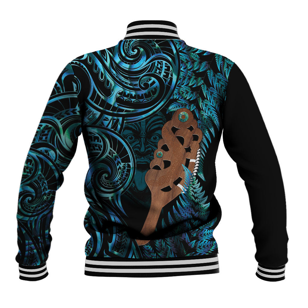 Maripi New Zealand Baseball Jacket Maori Weapon Paua Shell Haka Fern LT14 - Polynesian Pride