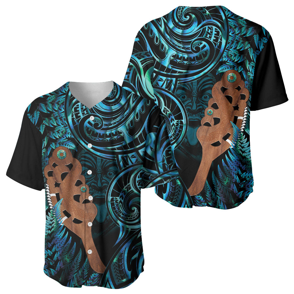 Maripi New Zealand Baseball Jersey Maori Weapon Paua Shell Haka Fern LT14 - Polynesian Pride