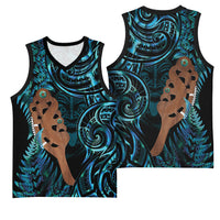Maripi New Zealand Basketball Jersey Maori Weapon Paua Shell Haka Fern LT14 - Polynesian Pride