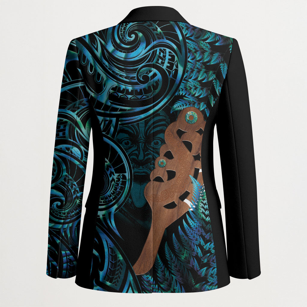 Maripi New Zealand Blazer Maori Weapon Paua Shell Haka Fern LT14 - Polynesian Pride