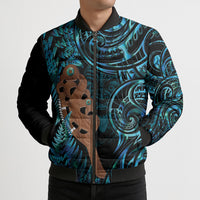 Maripi New Zealand Bomber Puffer Jacket Maori Weapon Paua Shell Haka Fern LT14 - Polynesian Pride