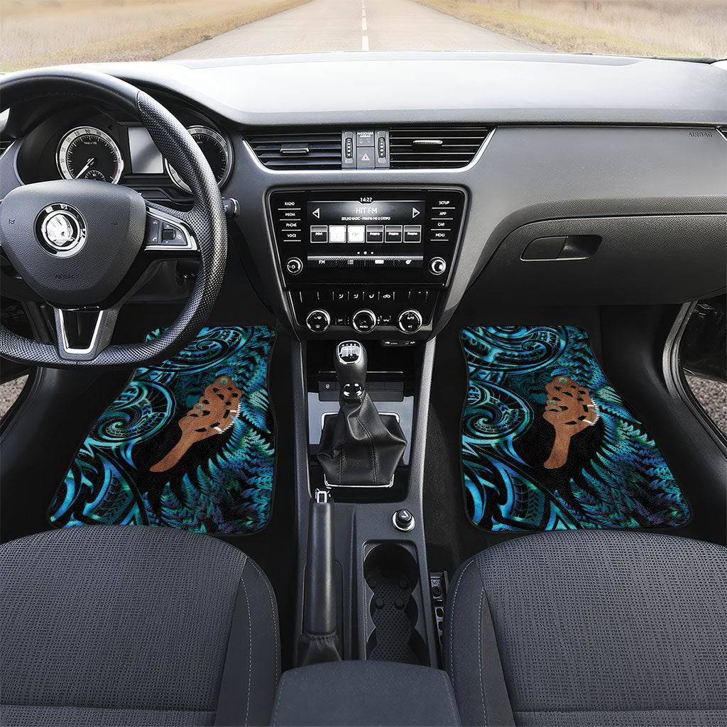 Maripi New Zealand Car Mats Maori Weapon Paua Shell Haka Fern LT14 Set 2pcs - Front Turquoise - Polynesian Pride
