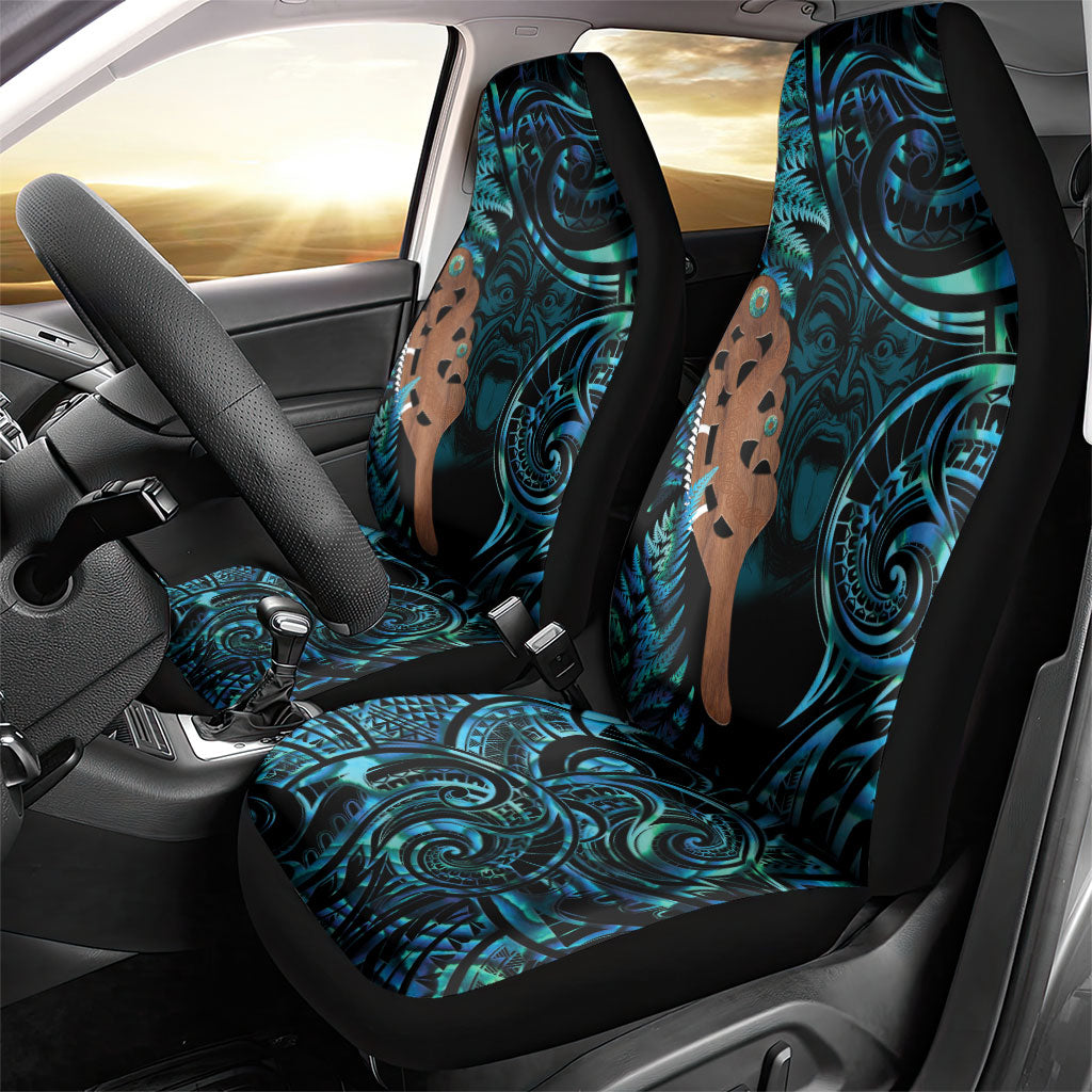 Maripi New Zealand Car Seat Cover Maori Weapon Paua Shell Haka Fern LT14 - Polynesian Pride