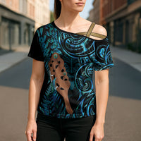 Maripi New Zealand Cross Shoulder Shirt Maori Weapon Paua Shell Haka Fern LT14 - Polynesian Pride