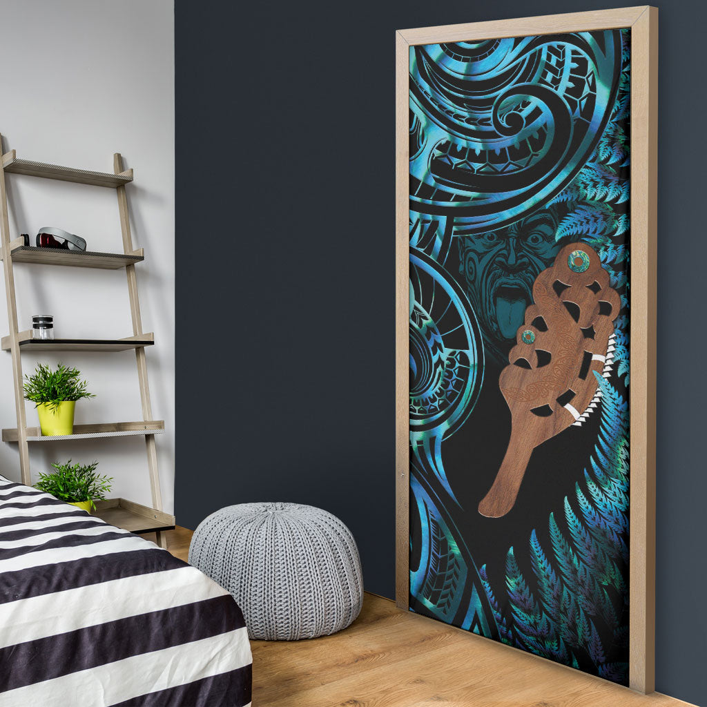Maripi New Zealand Door Cover Maori Weapon Paua Shell Haka Fern LT14 - Polynesian Pride