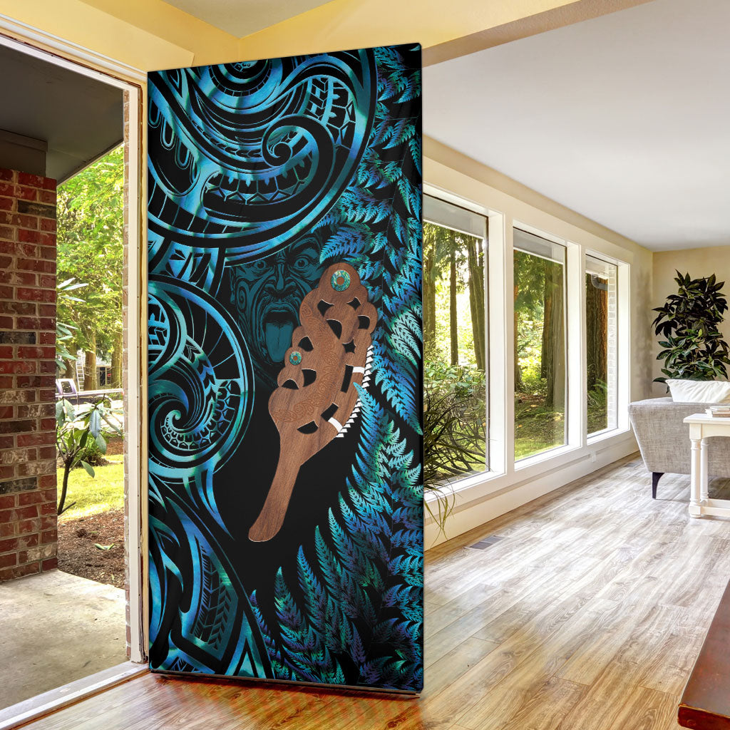 Maripi New Zealand Door Cover Maori Weapon Paua Shell Haka Fern LT14 - Polynesian Pride