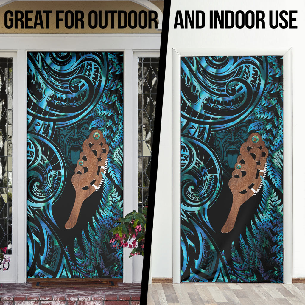 Maripi New Zealand Door Cover Maori Weapon Paua Shell Haka Fern LT14 - Polynesian Pride