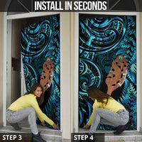 Maripi New Zealand Door Cover Maori Weapon Paua Shell Haka Fern LT14 - Polynesian Pride