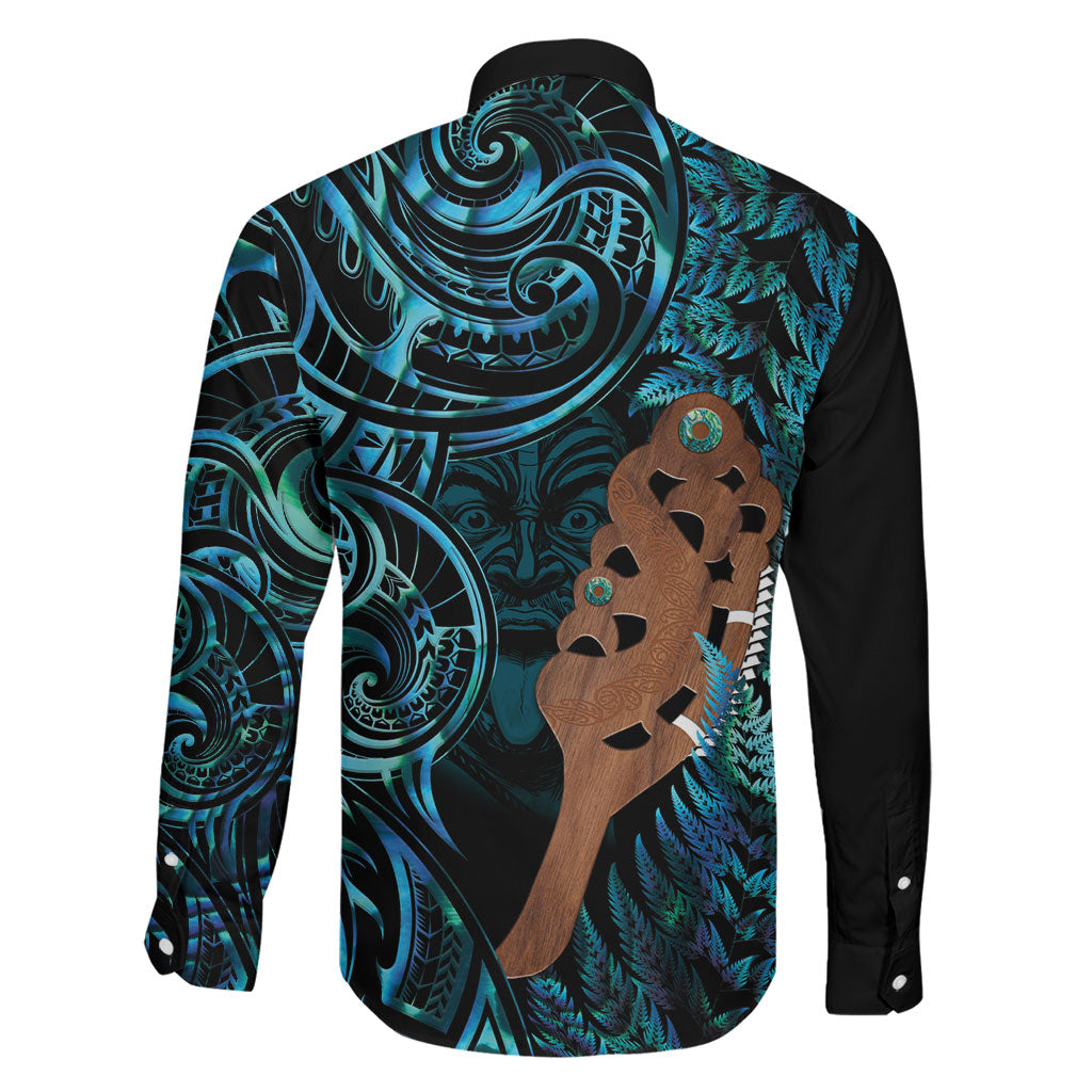 Maripi New Zealand Family Matching Long Sleeve Bodycon Dress and Hawaiian Shirt Maori Weapon Paua Shell Haka Fern LT14 - Polynesian Pride