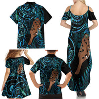 Maripi New Zealand Family Matching Summer Maxi Dress and Hawaiian Shirt Maori Weapon Paua Shell Haka Fern LT14 - Polynesian Pride