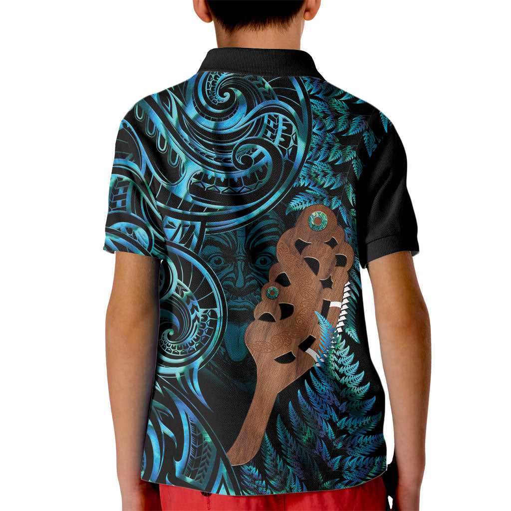 Maripi New Zealand Kid Polo Shirt Maori Weapon Paua Shell Haka Fern LT14 - Polynesian Pride