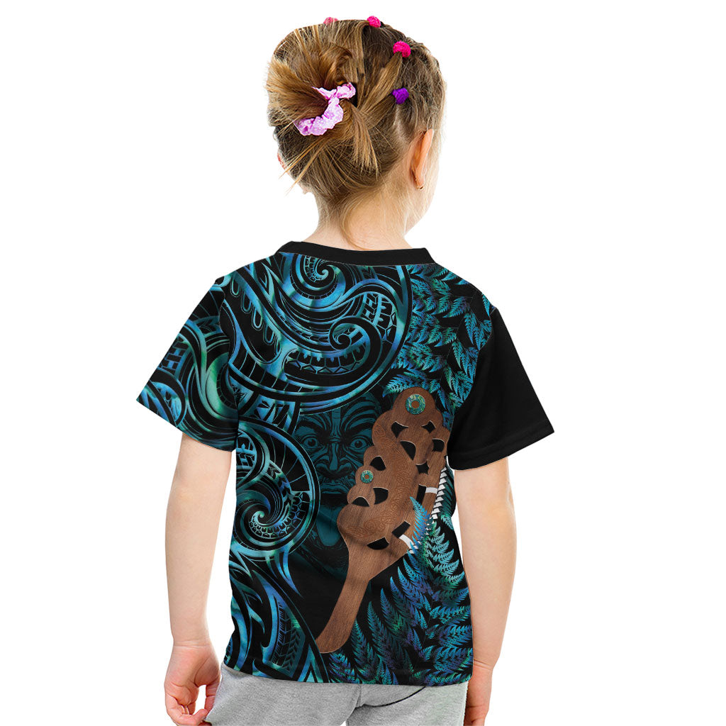 Maripi New Zealand Kid T Shirt Maori Weapon Paua Shell Haka Fern LT14 - Polynesian Pride