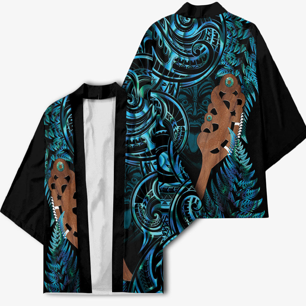 Maripi New Zealand Kimono Maori Weapon Paua Shell Haka Fern LT14 - Polynesian Pride