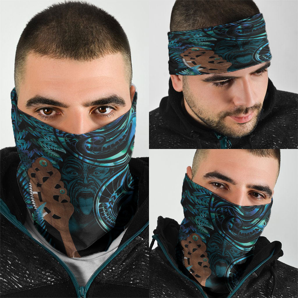 Maripi New Zealand Neck Gaiter Maori Weapon Paua Shell Haka Fern LT14 - Polynesian Pride