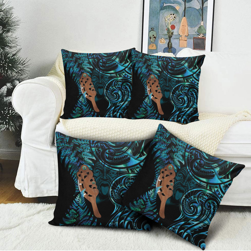 Maripi New Zealand Pillow Cover Maori Weapon Paua Shell Haka Fern LT14 - Polynesian Pride