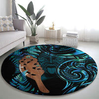 Maripi New Zealand Round Carpet Maori Weapon Paua Shell Haka Fern LT14 - Polynesian Pride