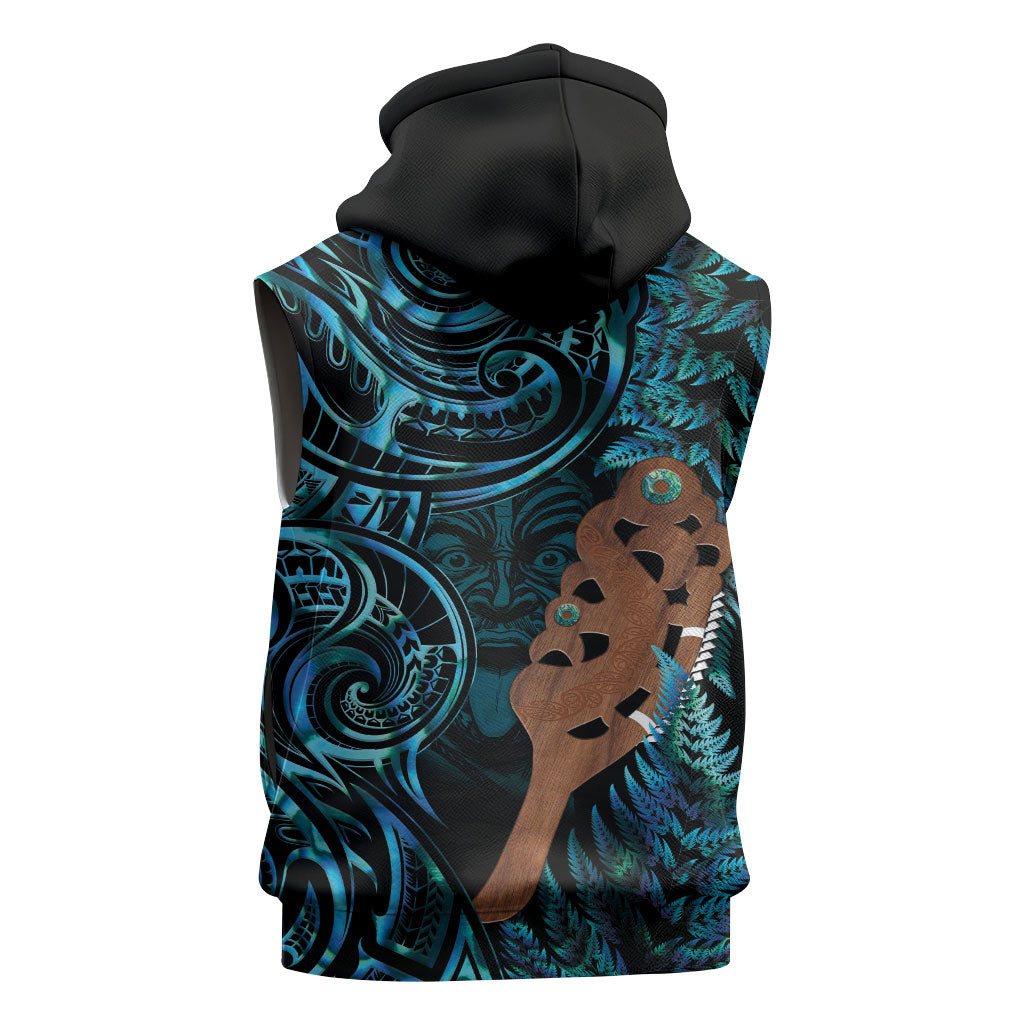 Maripi New Zealand Sleeveless Hoodie Maori Weapon Paua Shell Haka Fern LT14 - Polynesian Pride
