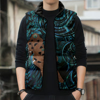Maripi New Zealand Sleeveless Puffer Jacket Maori Weapon Paua Shell Haka Fern LT14 - Polynesian Pride