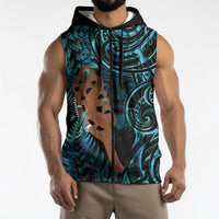 Maripi New Zealand Sleeveless Zip Hoodie Maori Weapon Paua Shell Haka Fern LT14 - Polynesian Pride