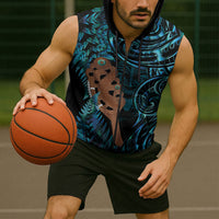Maripi New Zealand Sleeveless Zip Hoodie Maori Weapon Paua Shell Haka Fern LT14 - Polynesian Pride