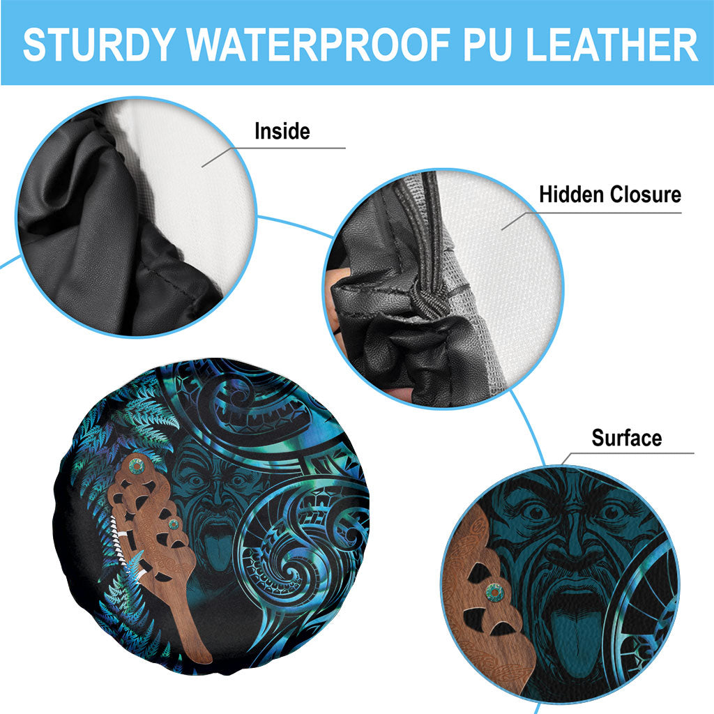 Maripi New Zealand Spare Tire Cover Maori Weapon Paua Shell Haka Fern LT14 - Polynesian Pride