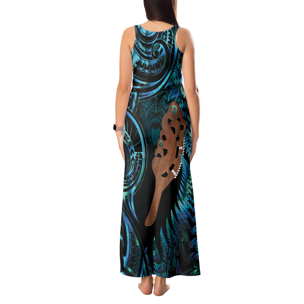 Maripi New Zealand Tank Maxi Dress Maori Weapon Paua Shell Haka Fern LT14 - Polynesian Pride