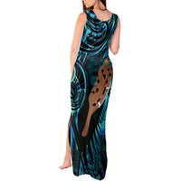 Maripi New Zealand Tank Maxi Dress Maori Weapon Paua Shell Haka Fern LT14 - Polynesian Pride